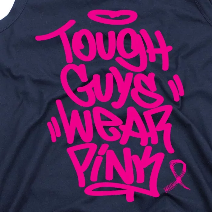 October Retro Pink Tough Guys We Wear Pink Breast Cancer Tank Top