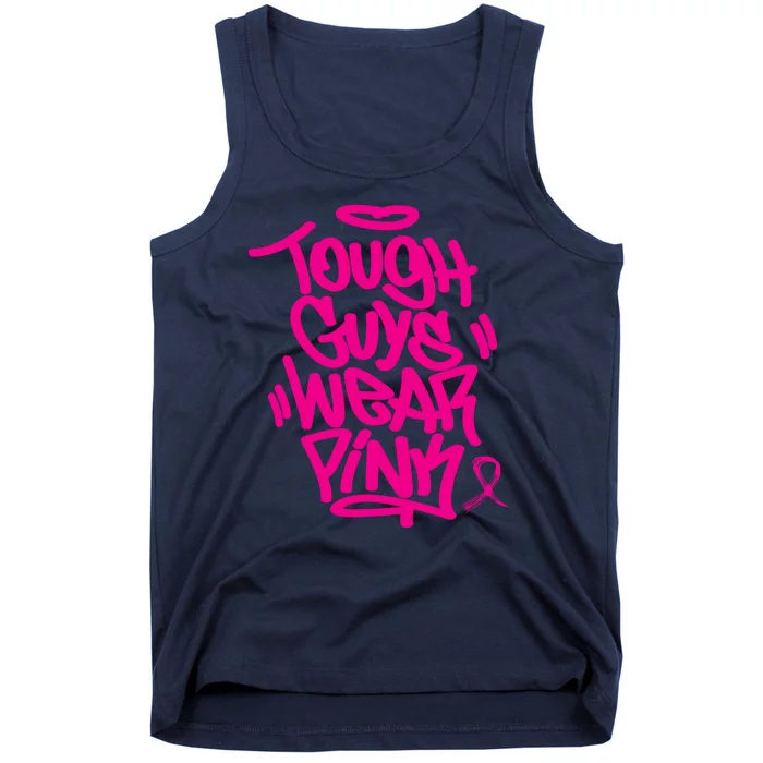 October Retro Pink Tough Guys We Wear Pink Breast Cancer Tank Top