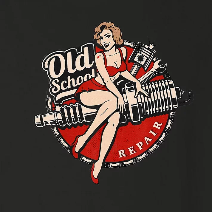 Oldschool Repair PinUp Spark Plug Hotrod US Car Service Toddler Long Sleeve Shirt