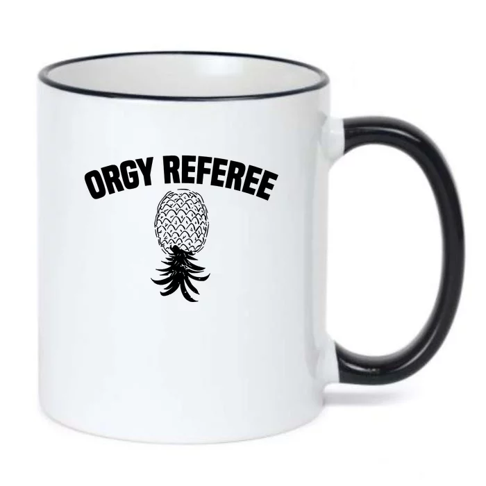 Orgy Referee Pineapple Upside Down Black Color Changing Mug