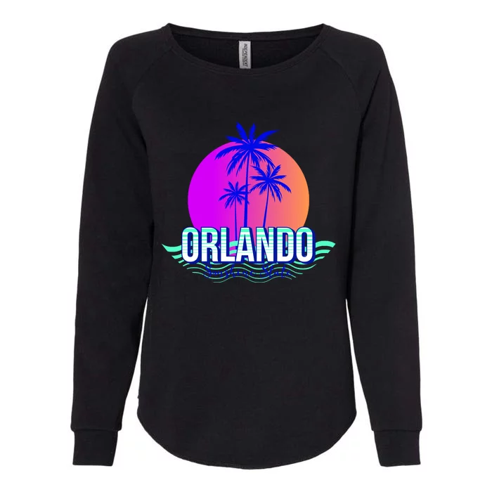 Orlando Retro Palm Trees Sunshine State Womens California Wash Sweatshirt