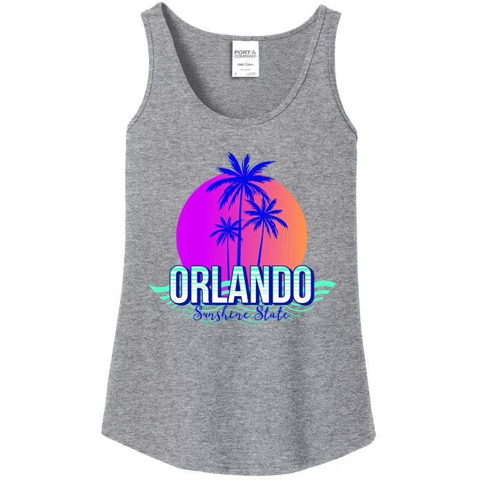 Orlando Retro Palm Trees Sunshine State Ladies Essential Tank