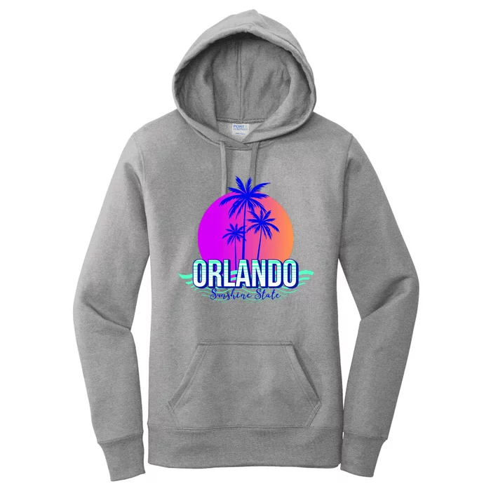 Orlando Retro Palm Trees Sunshine State Women's Pullover Hoodie