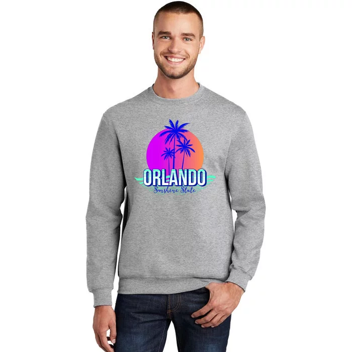 Orlando Retro Palm Trees Sunshine State Tall Sweatshirt