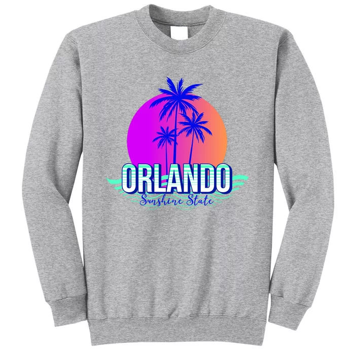 Orlando Retro Palm Trees Sunshine State Tall Sweatshirt