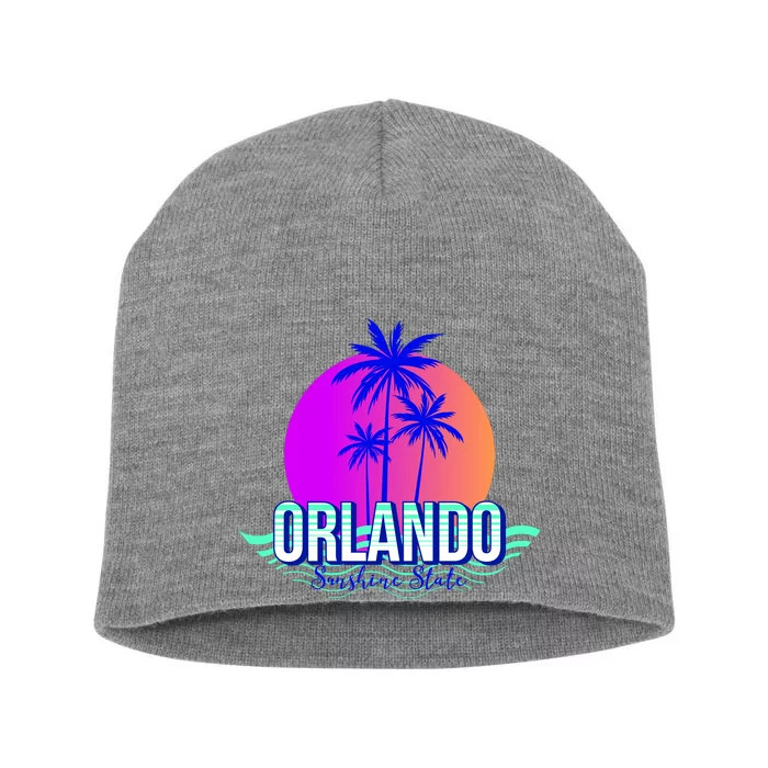 Orlando Retro Palm Trees Sunshine State Short Acrylic Beanie