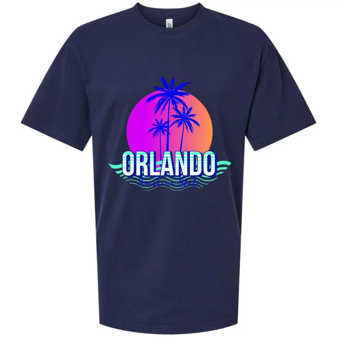 Orlando Retro Palm Trees Sunshine State Sueded Cloud Jersey T-Shirt