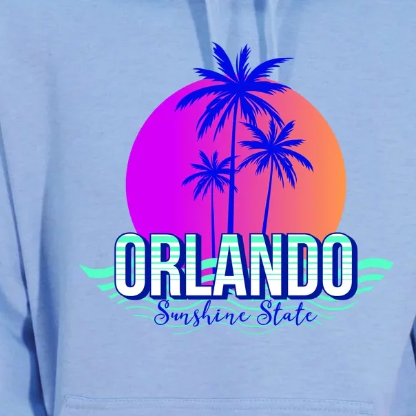 Orlando Retro Palm Trees Sunshine State Unisex Surf Hoodie