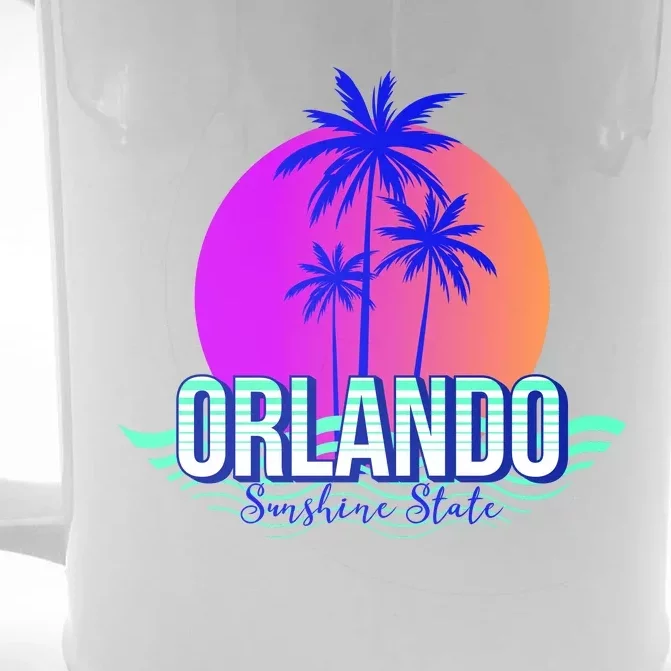 Orlando Retro Palm Trees Sunshine State Front & Back Beer Stein