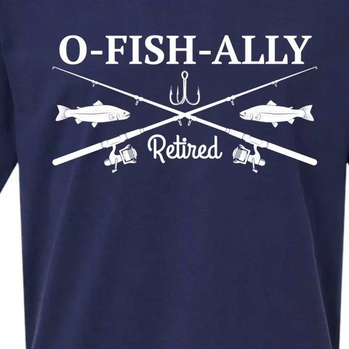 Ofishally Retired Retiret Fishing Funny Gift Sueded Cloud Jersey T-Shirt