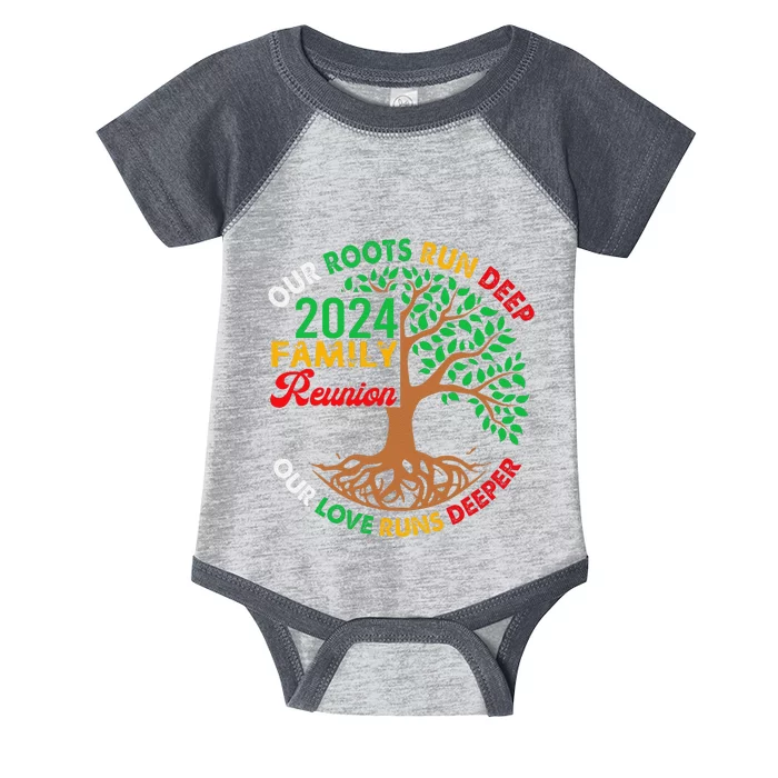 Our Roots Run Deep Our Love Runs Deeper Family Reunion 2024 Gift Infant Baby Jersey Bodysuit