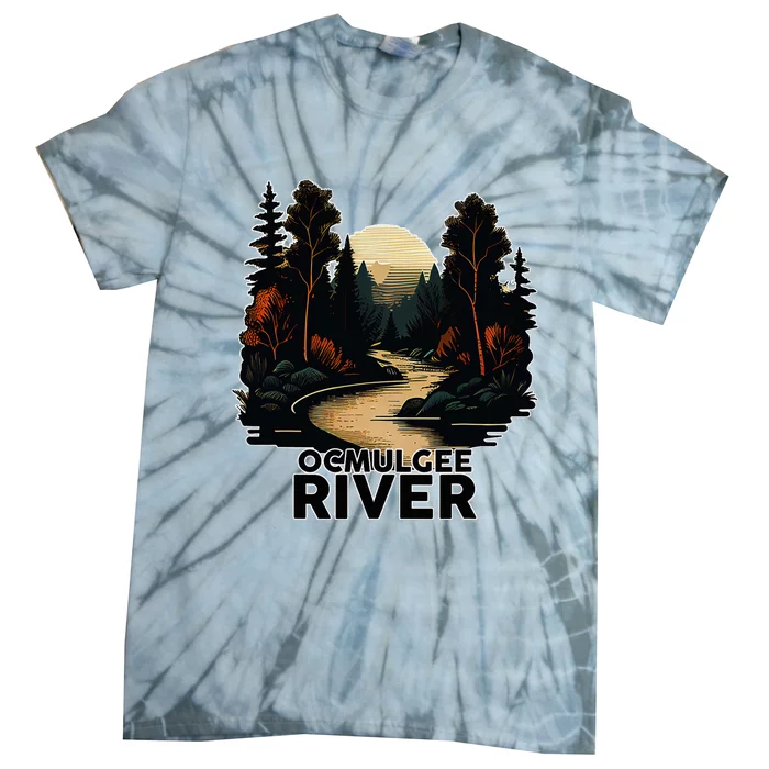 Ocmulgee River Retro Minimalist River Ocmulgee Tie-Dye T-Shirt