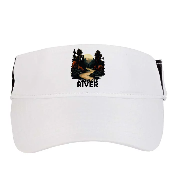 Ocmulgee River Retro Minimalist River Ocmulgee Adult Drive Performance Visor