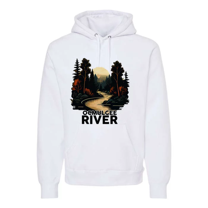 Ocmulgee River Retro Minimalist River Ocmulgee Premium Hoodie