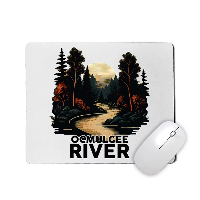 Ocmulgee River Retro Minimalist River Ocmulgee Mousepad