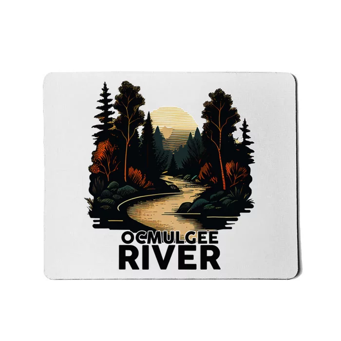 Ocmulgee River Retro Minimalist River Ocmulgee Mousepad