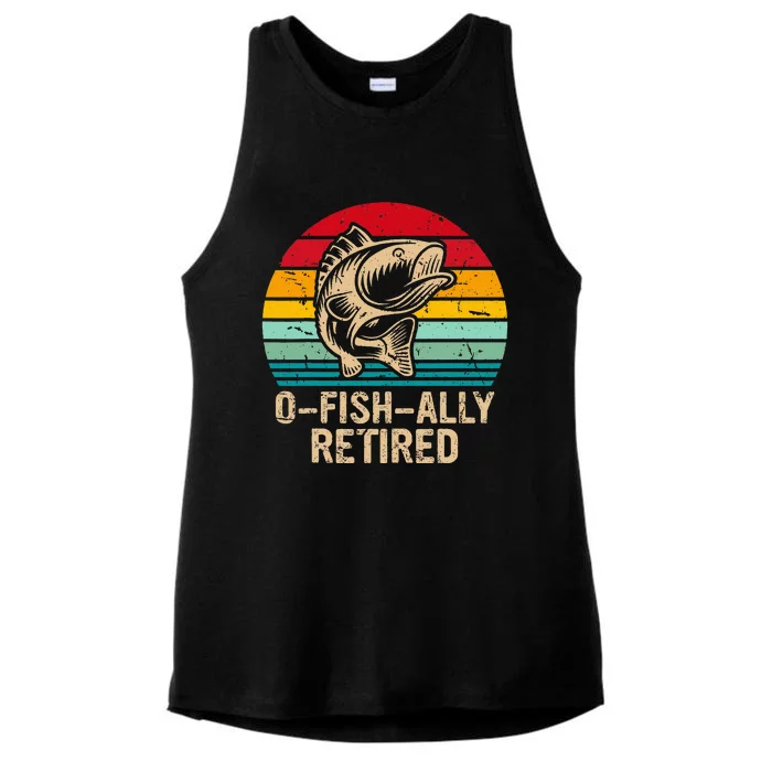 Ofishally Retired Retiret Fishing Vintage Ladies Tri-Blend Wicking Tank