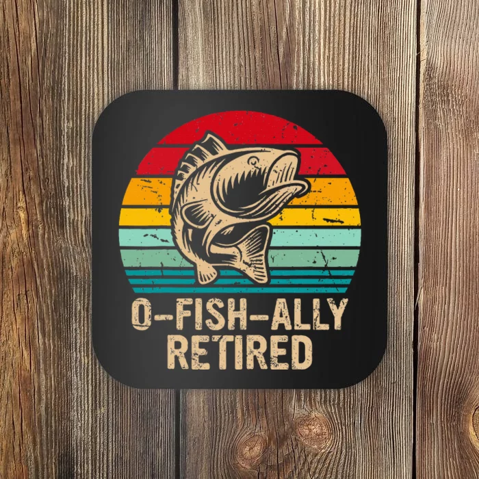 Ofishally Retired Retiret Fishing Vintage Coaster