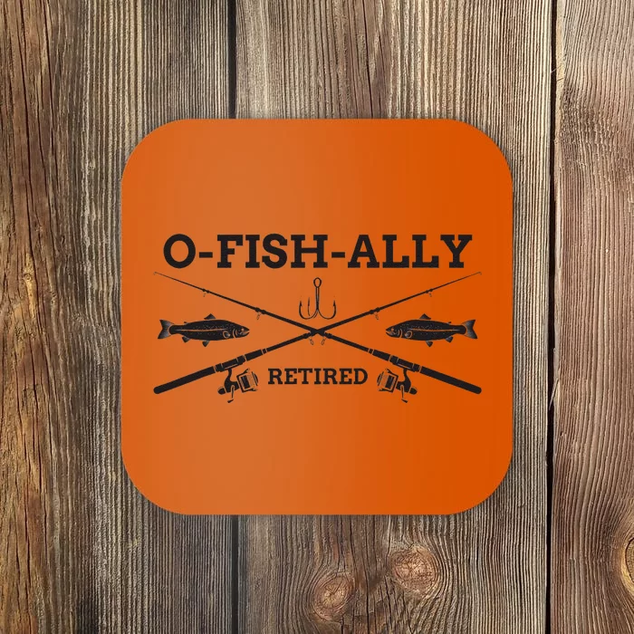 Ofishally Retired Retirement Fishing Gift Coaster