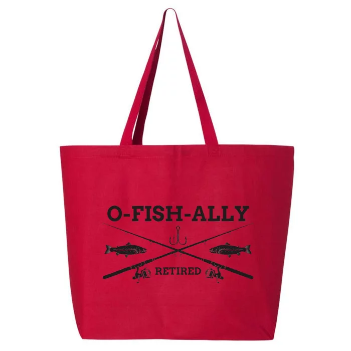 Ofishally Retired Retirement Fishing Gift 25L Jumbo Tote