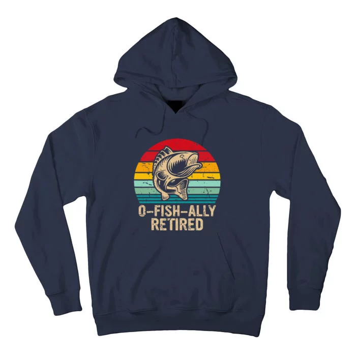 Ofishally Retired Retirement Fishing Vintage Tall Hoodie