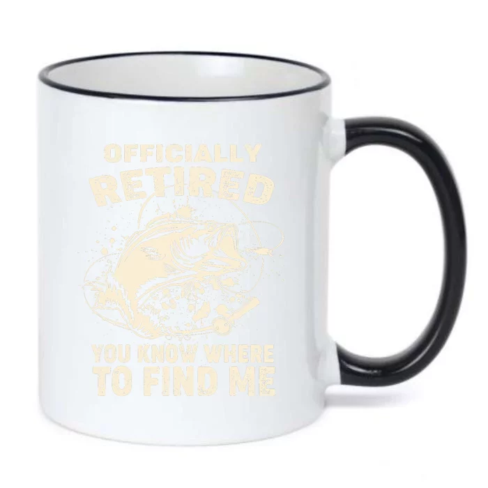 OFishAlly Retired Retirement Fishing Gift Black Color Changing Mug