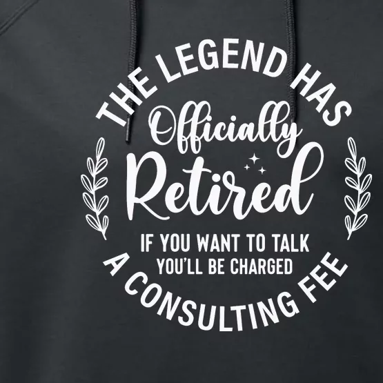 Officially Retired , Retirement Gift Performance Fleece Hoodie