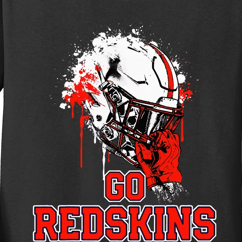 Oneonta Redskins Rising Helmet Go! Kids Long Sleeve Shirt