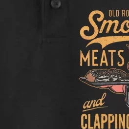 Old Row Smokin Meats And Clapping Cheeks Funny Bbq Dry Zone Grid Performance Polo