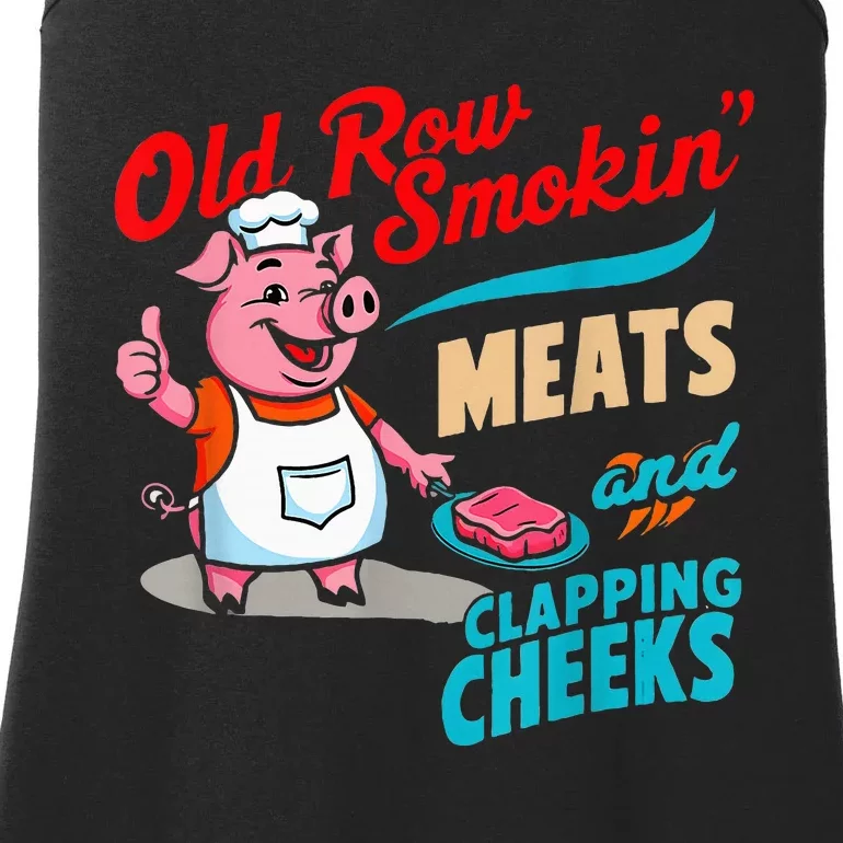 Old Row Smokin Meats And Clapping Cheeks Ladies Essential Tank