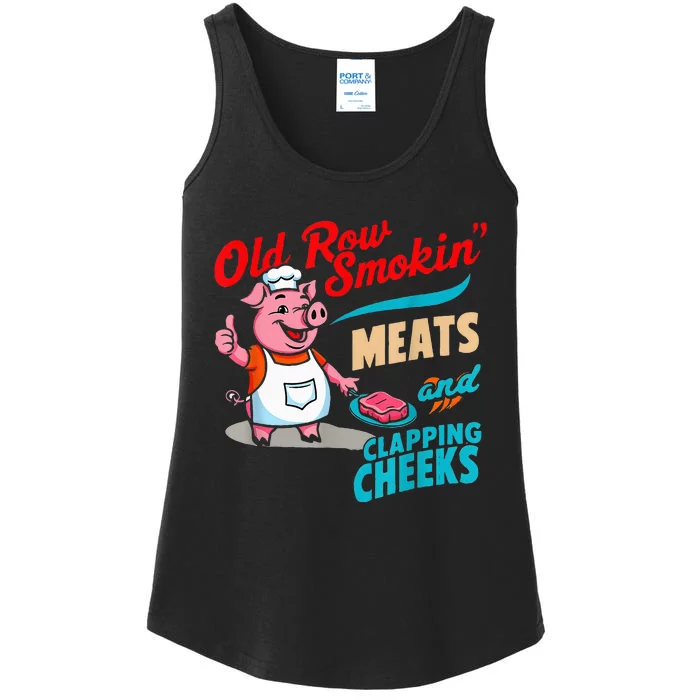 Old Row Smokin Meats And Clapping Cheeks Ladies Essential Tank