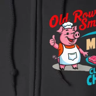 Old Row Smokin Meats And Clapping Cheeks Full Zip Hoodie