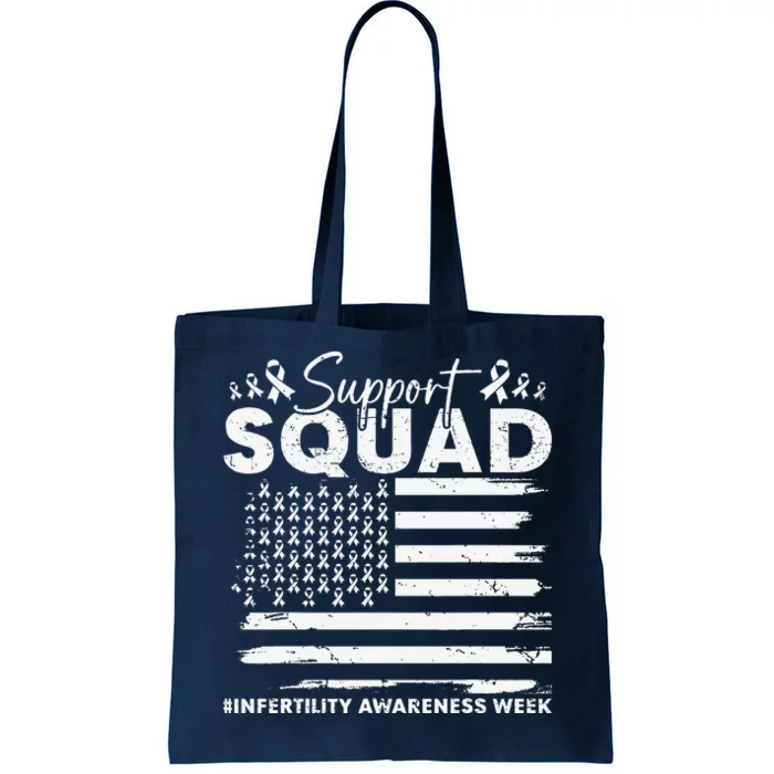 Orange Ribbon Support Infertility Awareness Squad Tote Bag