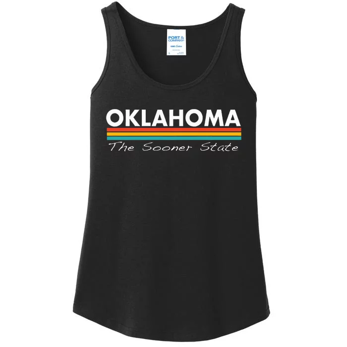 Oklahoma Retro Stripes Classic Ladies Essential Tank