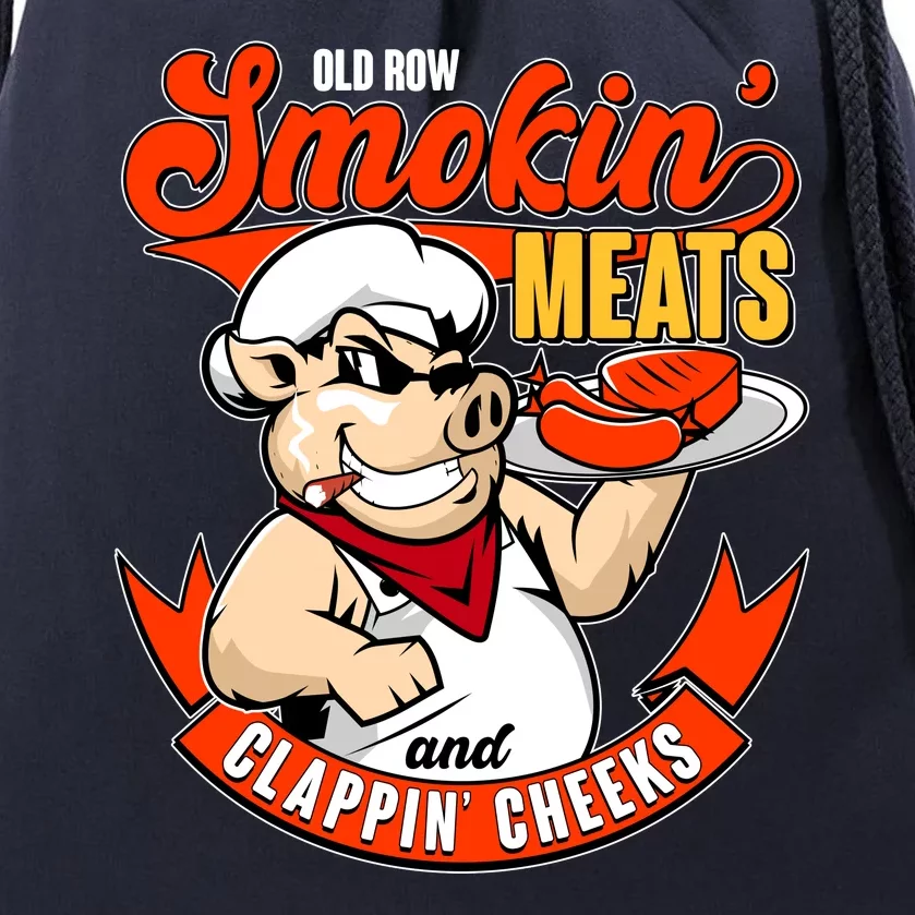 Old Row Smokin Meats And Clappin Cheeks Bbq Drawstring Bag