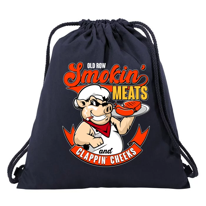 Old Row Smokin Meats And Clappin Cheeks Bbq Drawstring Bag