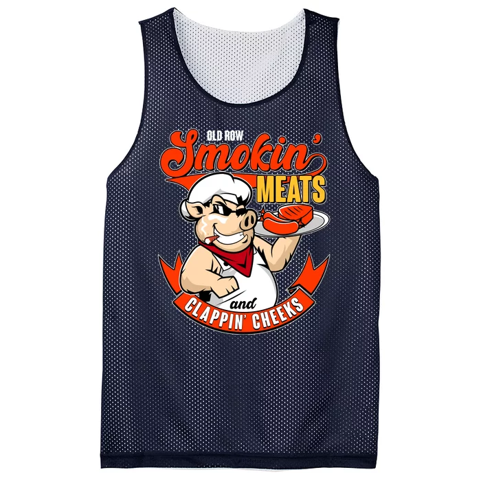 Old Row Smokin Meats And Clappin Cheeks Bbq Mesh Reversible Basketball Jersey Tank