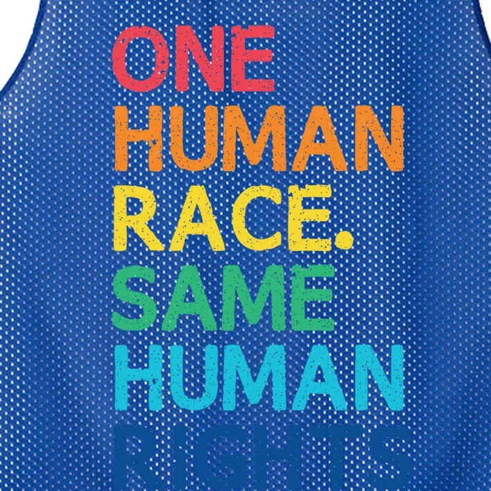 One Race Same Hu Rights Anti Racist Black Pride Cool Gift Mesh Reversible Basketball Jersey Tank