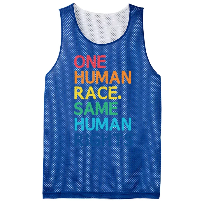 One Race Same Hu Rights Anti Racist Black Pride Cool Gift Mesh Reversible Basketball Jersey Tank