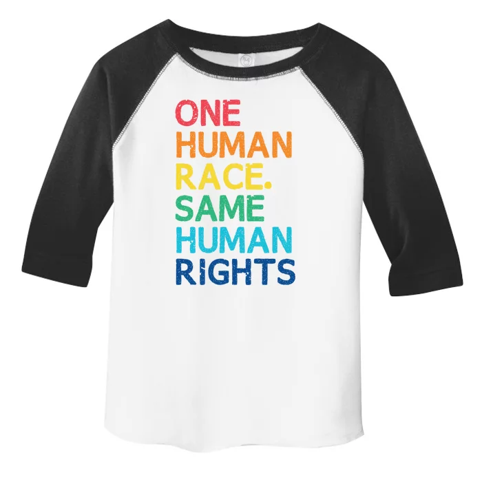 One Race Same Hu Rights Anti Racist Black Pride Cool Gift Toddler Fine Jersey T-Shirt