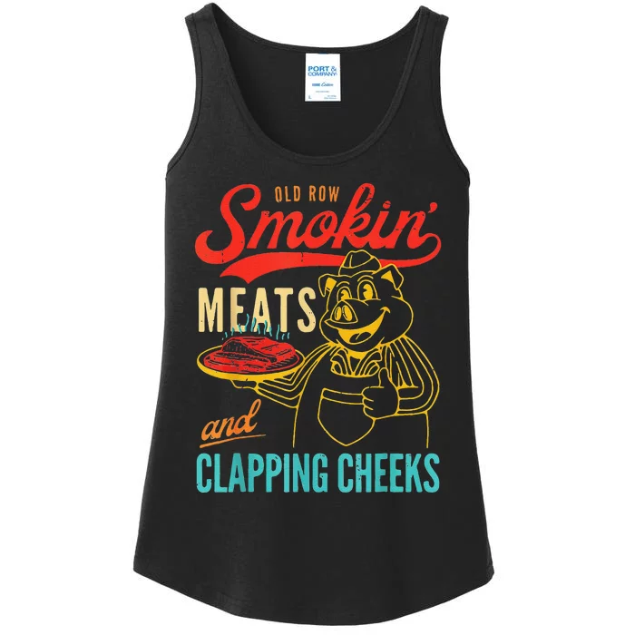 Old Row Smokin Meats And Clapping Cheeks Ladies Essential Tank