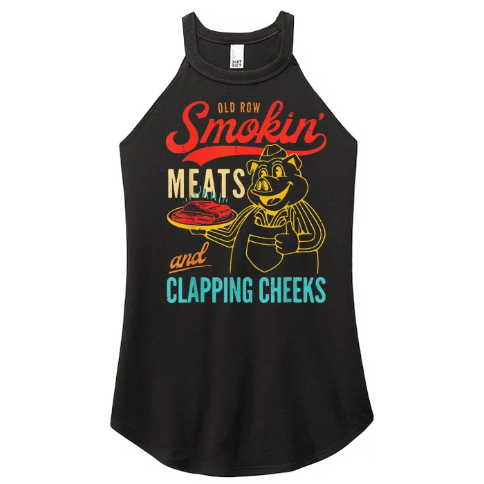 Old Row Smokin Meats And Clapping Cheeks Women’s Perfect Tri Rocker Tank