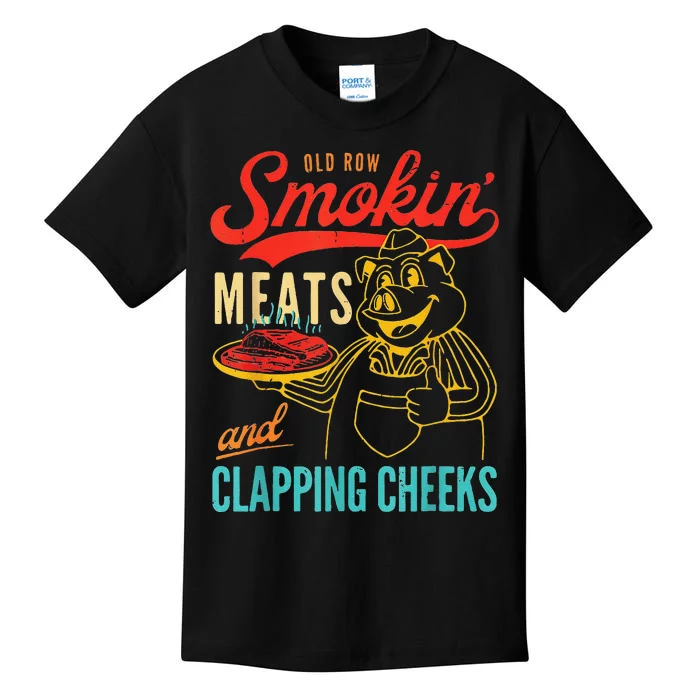 Old Row Smokin Meats And Clapping Cheeks Kids T-Shirt