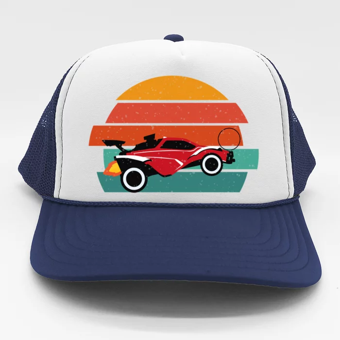 Octane Rocket Soccer Retro Sunset Distressed Graphic Pullove Great Gift Trucker Hat