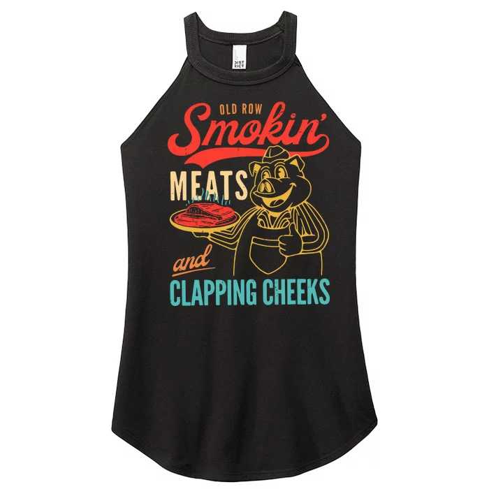 Old Row Smokin Meats And Clapping Cheeks Women’s Perfect Tri Rocker Tank