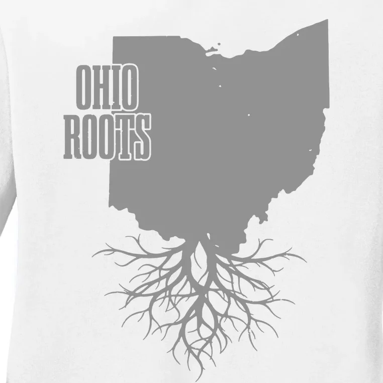 Ohio Roots State Map Usa Patriotic Pride Ladies Long Sleeve Shirt