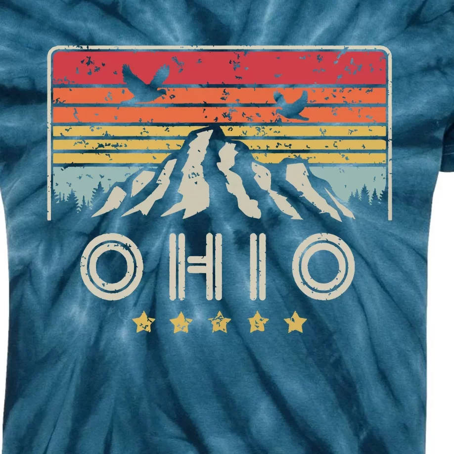 Ohio Retro Style Oh Usa Kids Tie-Dye T-Shirt