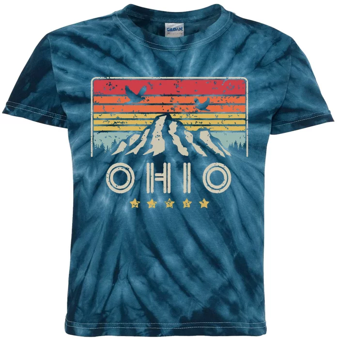 Ohio Retro Style Oh Usa Kids Tie-Dye T-Shirt