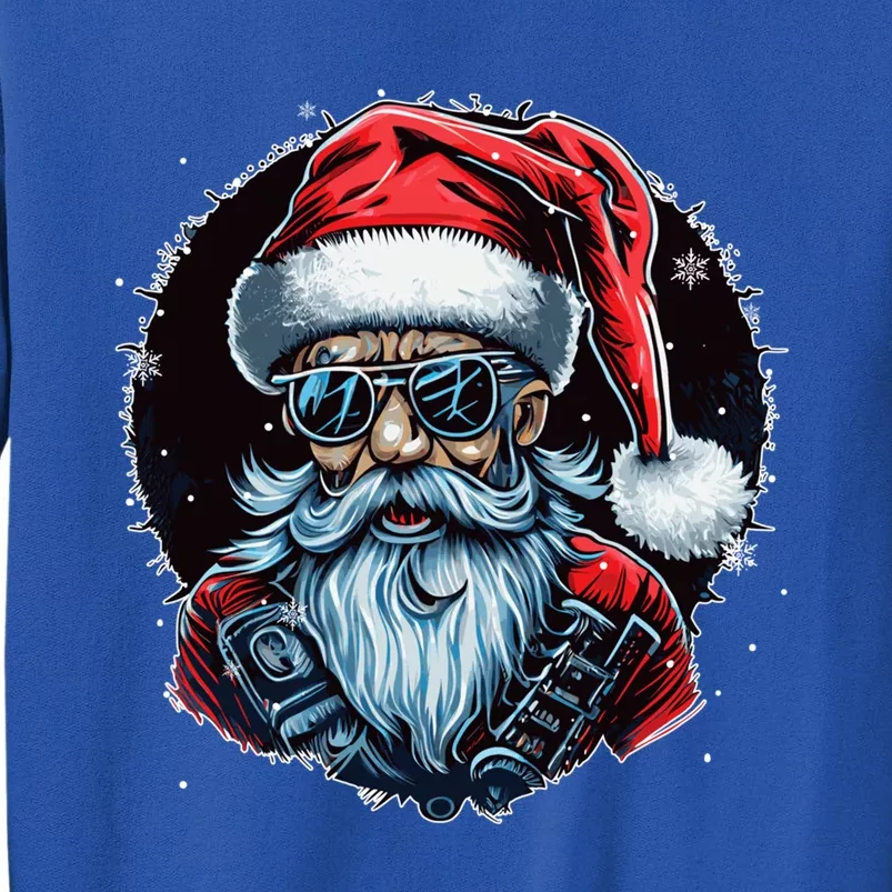 Old Rocker Santa Claus Rock N Roll Metal Christmas Gift Tall Sweatshirt