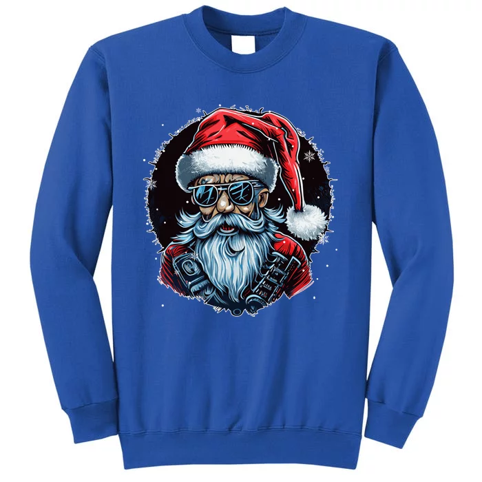 Old Rocker Santa Claus Rock N Roll Metal Christmas Gift Tall Sweatshirt